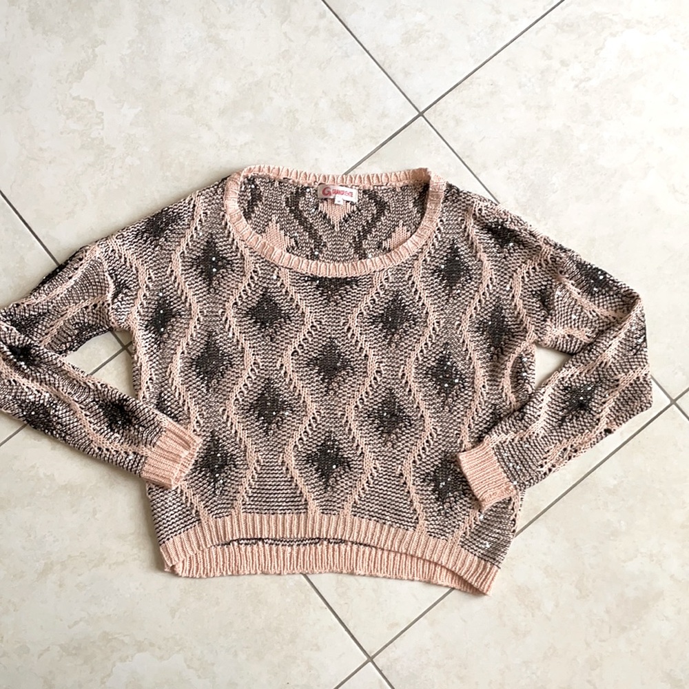 Pink and black sweater